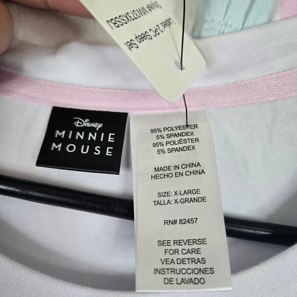 Disney Minnie Mouse Pajama set 2 piece Shorts Tshirt Womens XL 0668 - Picture 7 of 12